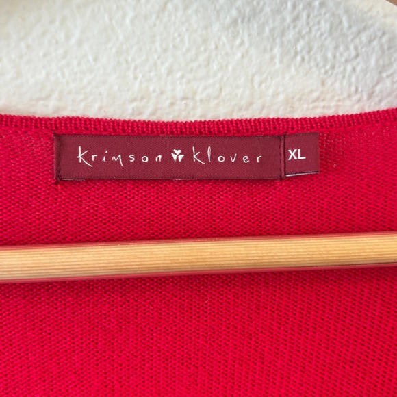 Krimson Klover Womens Wool Red V Neck Apres Ski Sweater Size XL Outdoors - Picture 2 of 11